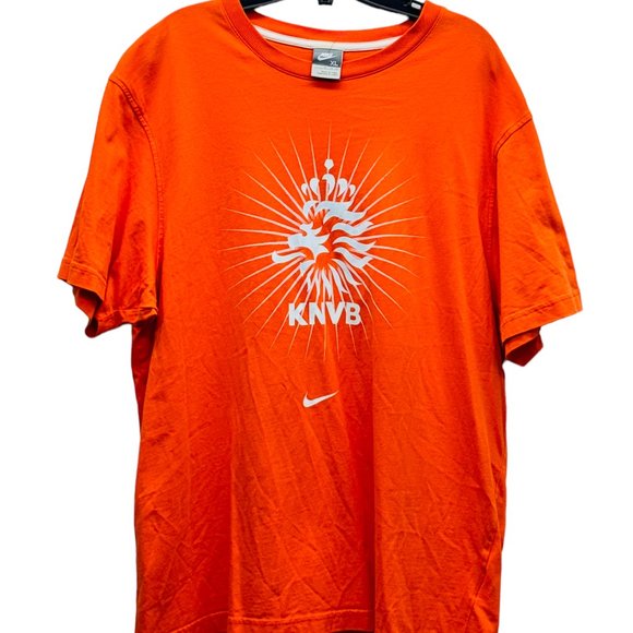 Nike KVNB Nederland Printed Men's T-Shirt Half Sleeve Orange - Size XL - Picture 1 of 8